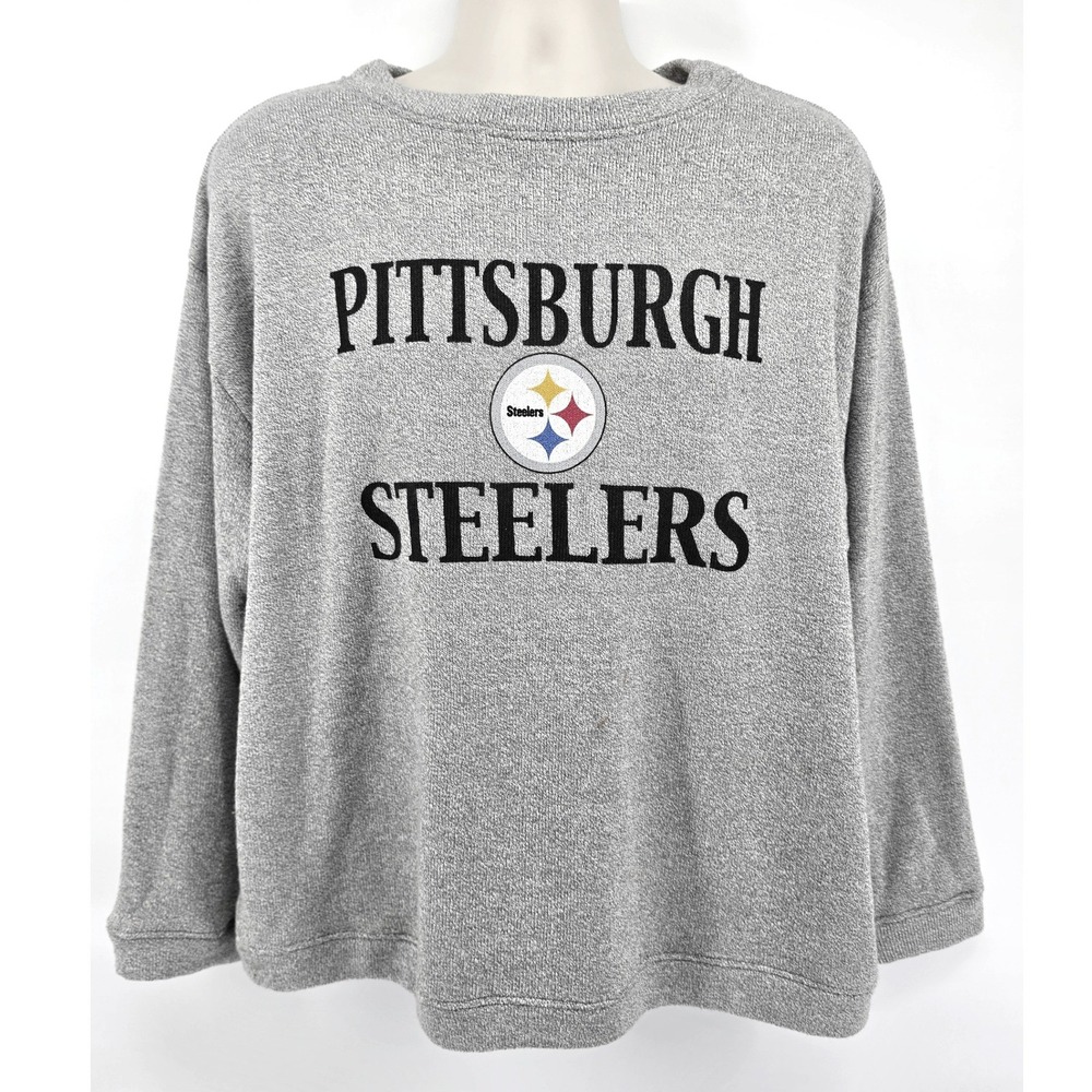 NFL Team Apparel Pittsburgh Steelers Womens Gray Sleepwear Lounge Top Size XL